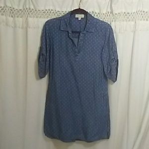 Cloth and stone chambray tunic dress sz small